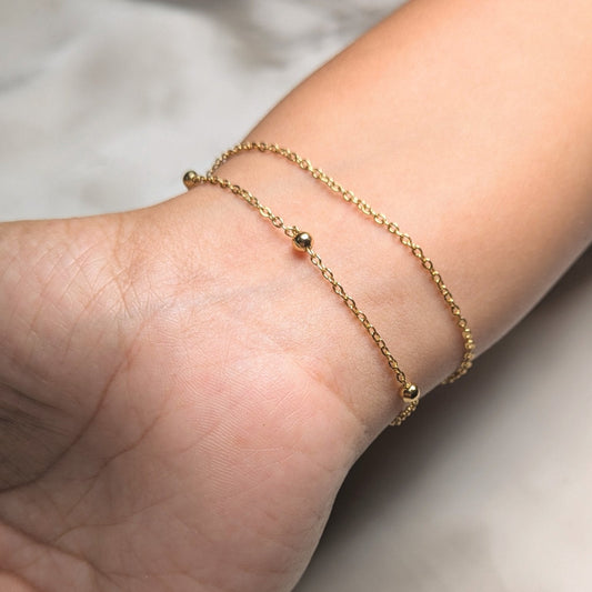 Linea Gold Double Chain Bracelet - minimae -