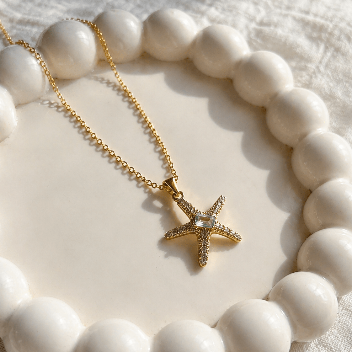 Beach Starfish 18K Gold Plated Pendant Necklace - minimae - necklace