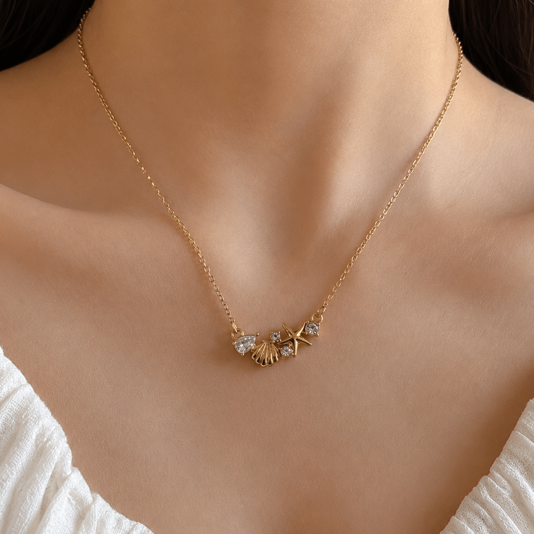 Coastal Charm Gold Pendant Necklace - minimae - 