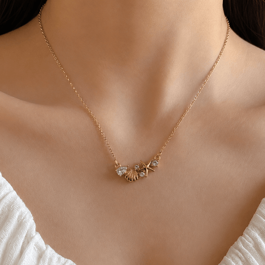 Coastal Charm Gold Pendant Necklace - minimae - 