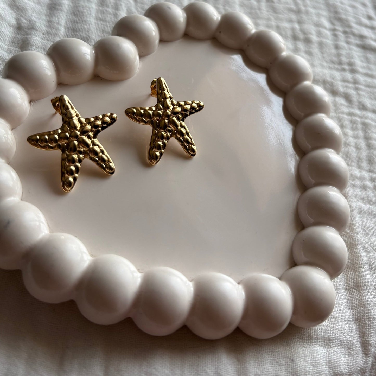 Coastal Starfish 18K Gold Plated Stud Earrings - minimae - 