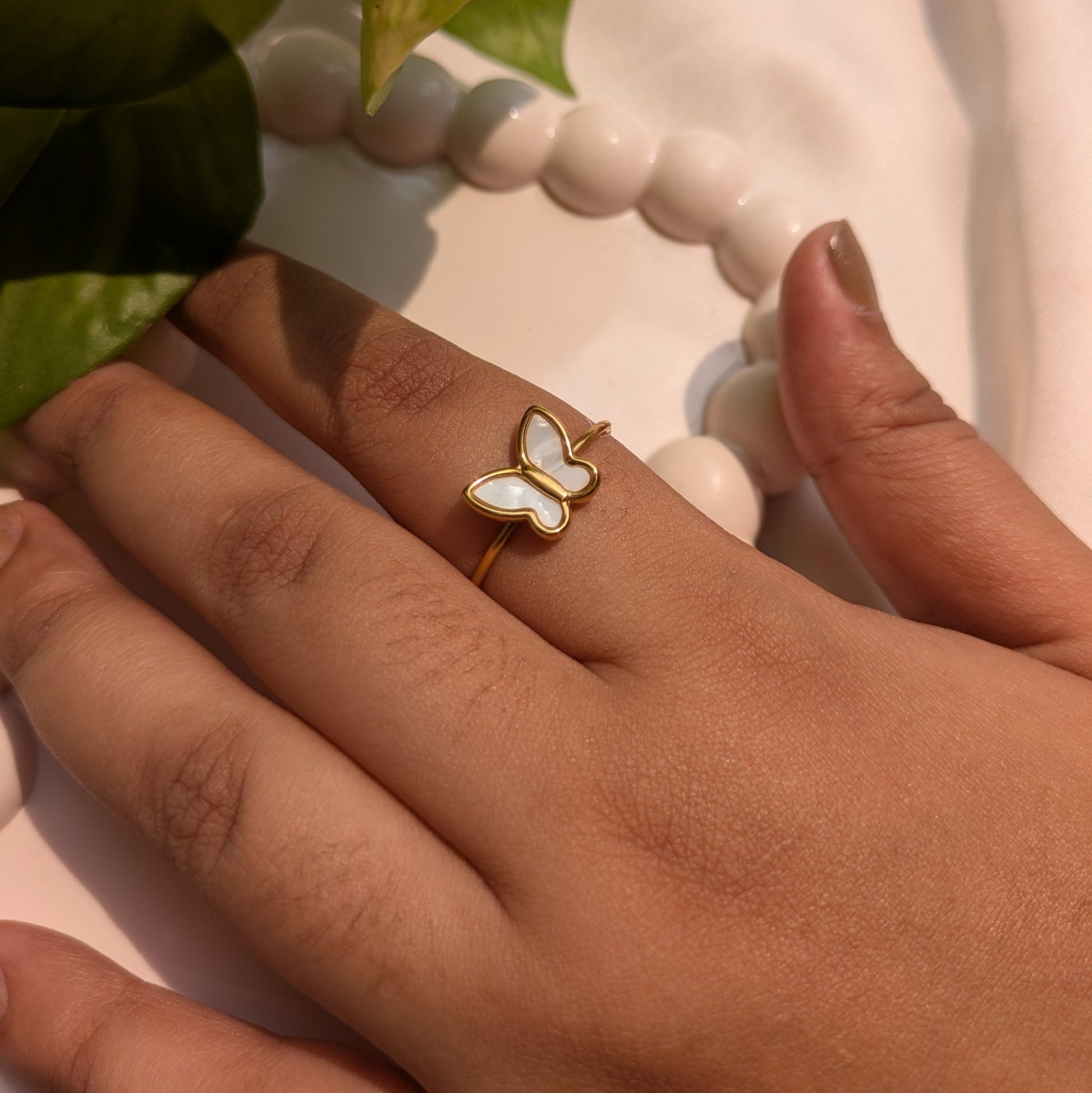 Golden Butterfly Adjustable Ring - minimae - Ring