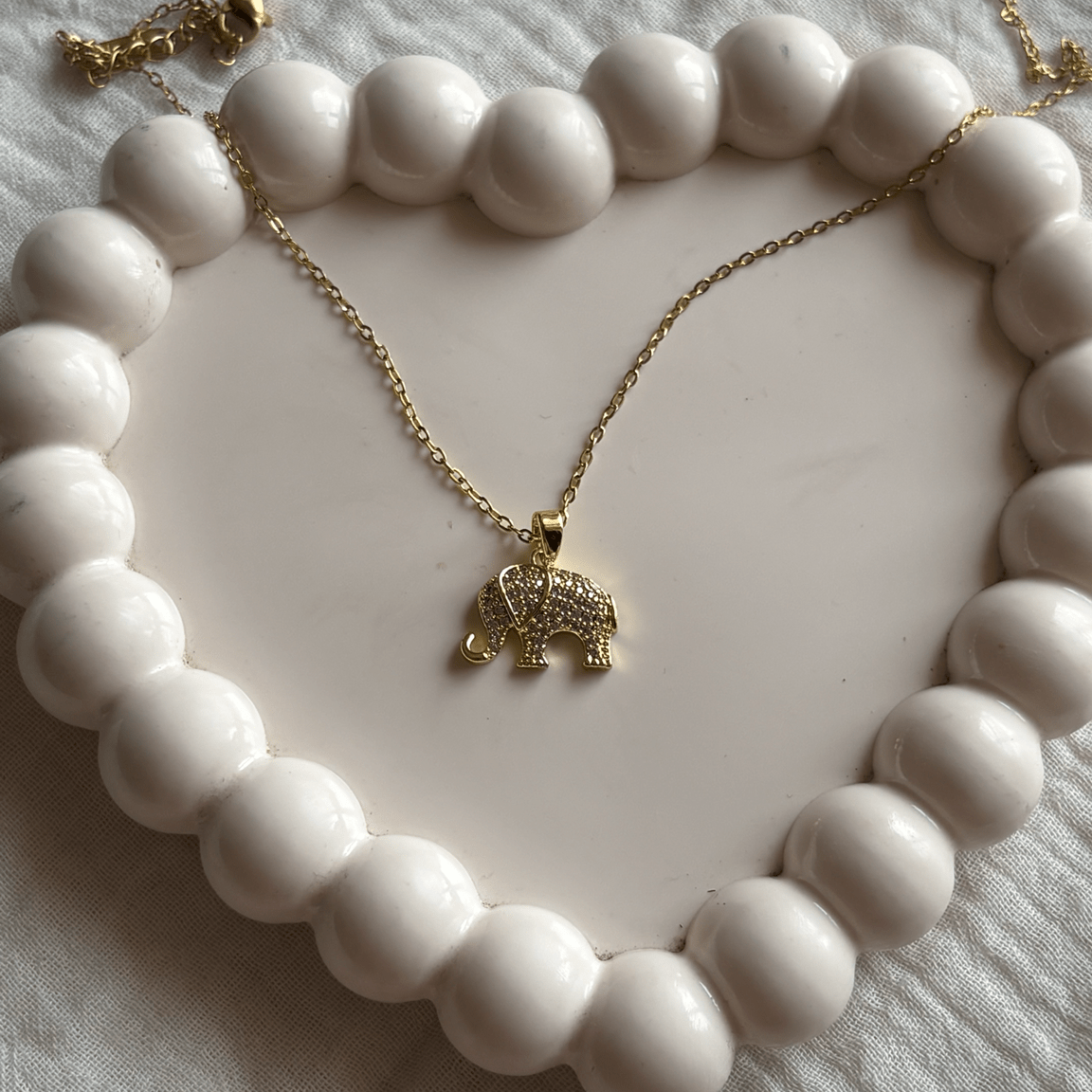 Lucky Elephant 18K Gold Plated Pendant Necklace - minimae - 