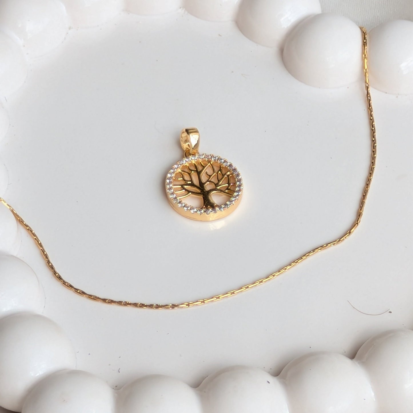 Sunlit Chain - Tree Charm 18k Gole Plated Set - minimae - 